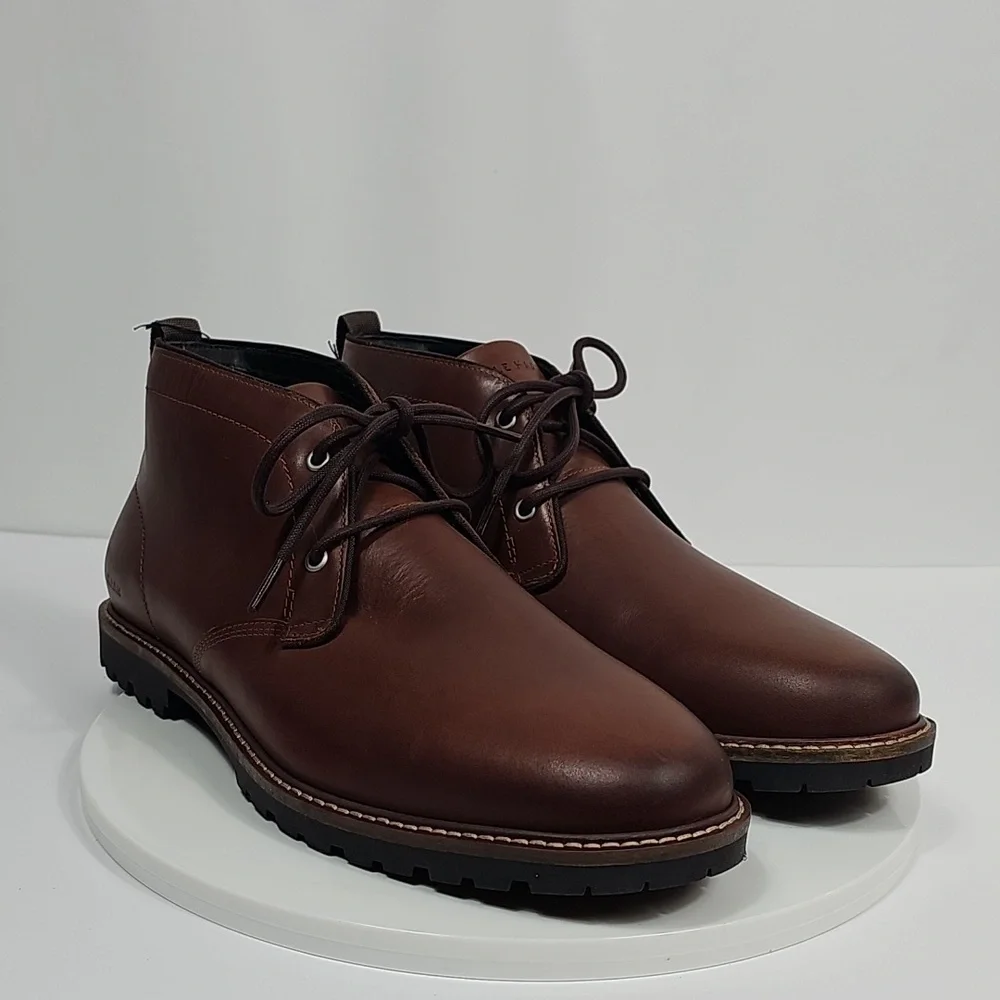 NIB Cole Haan Midland Lug Chukka Boots Dark Sequoia Leather 10.5 Water Resistant